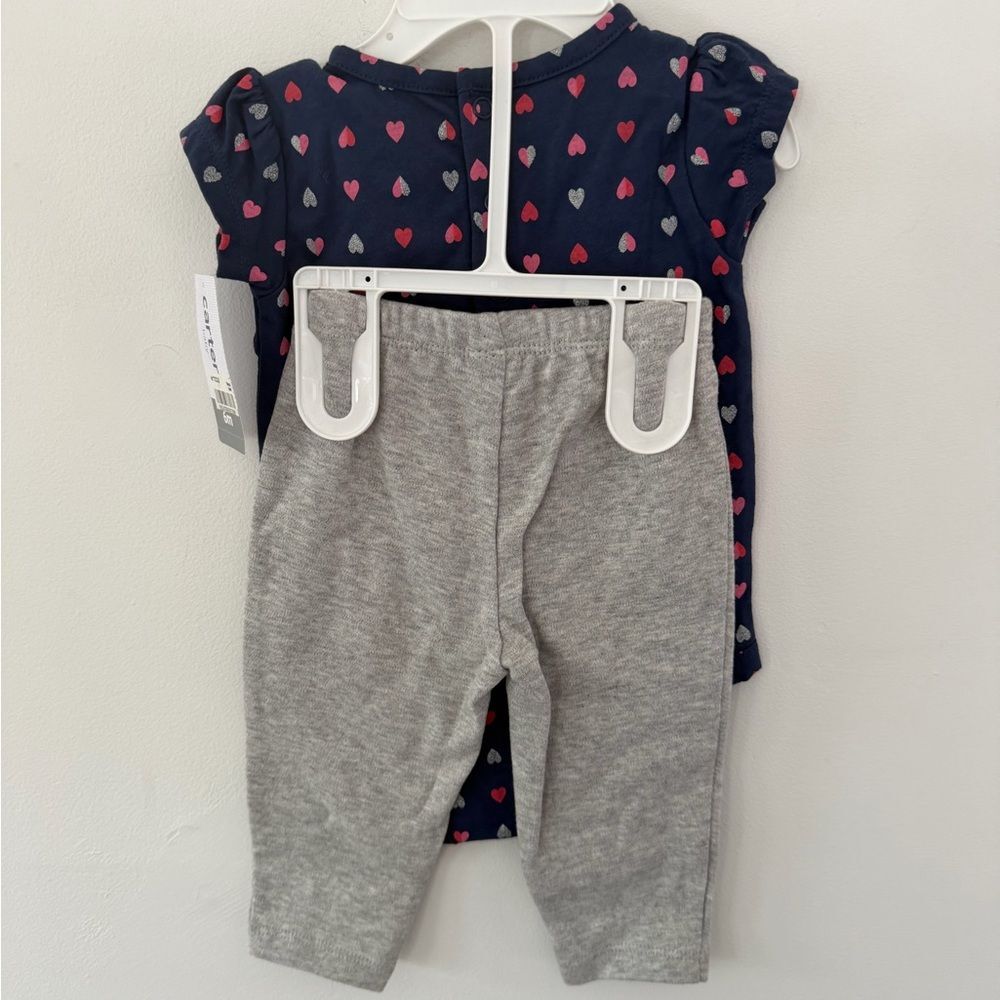Carter's Navy and Pink Heart Matching Set size 6m - Picture 4 of 4